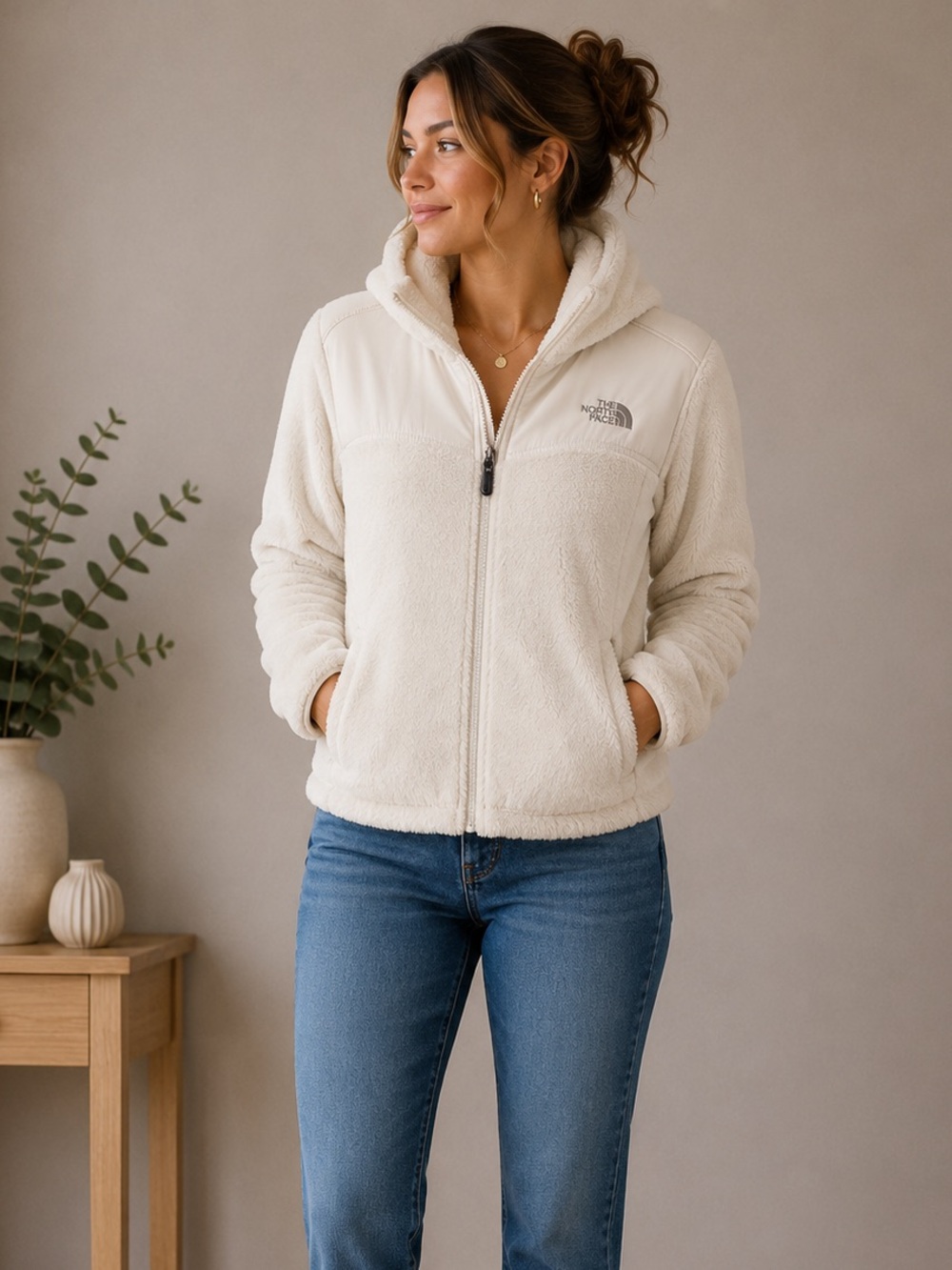THE NORTH FACE Ivory White Oso Hood Jacket Coat 🏆